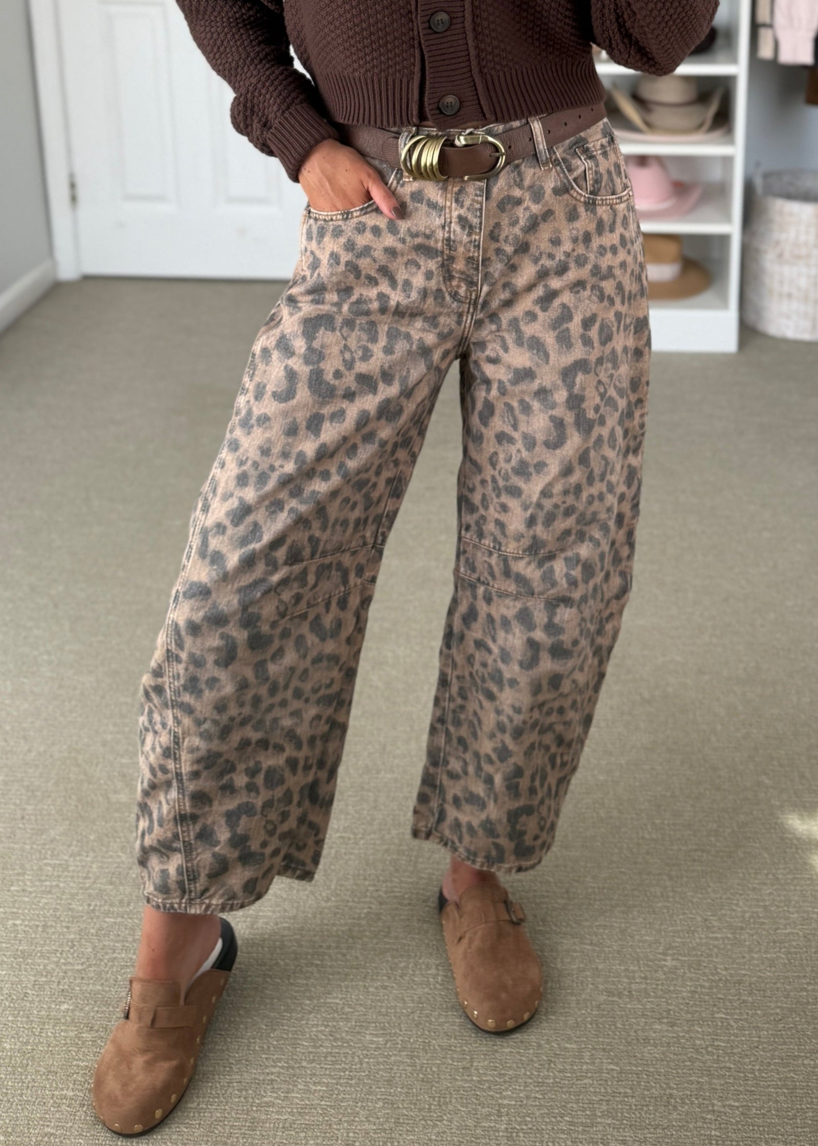 Cheetah Girl Barrel Jeans