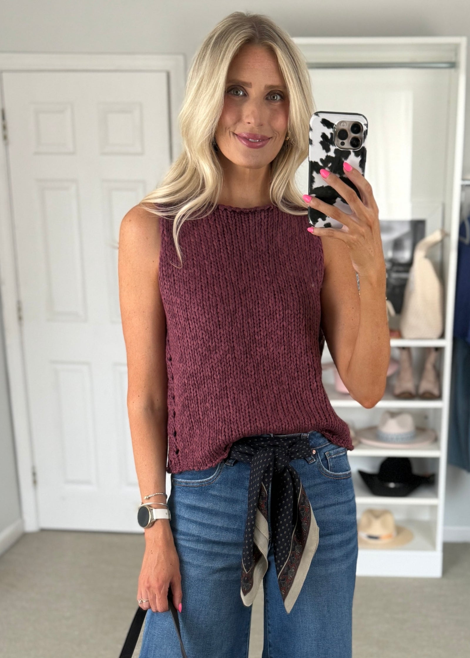 Opal Sweater Vest Sangria