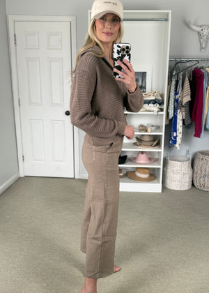 Bindi Zip Cardi Brown