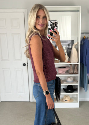 Opal Sweater Vest Sangria