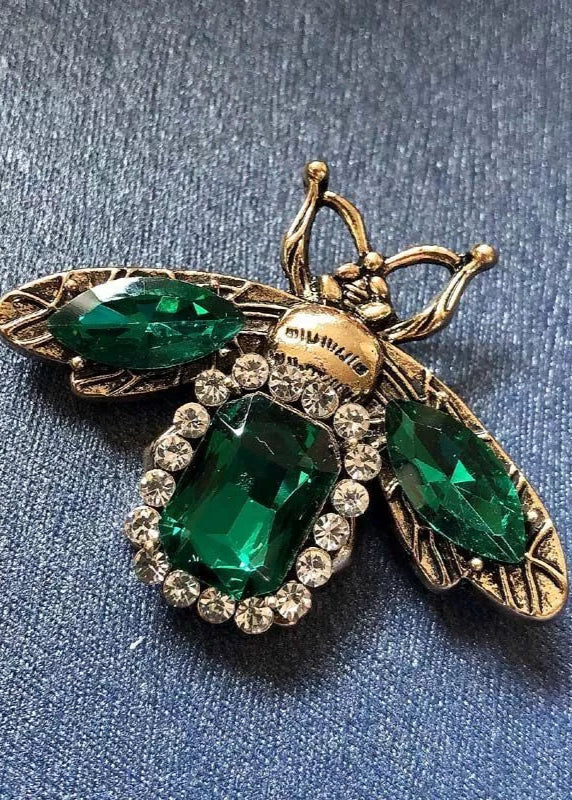 Bee Brooch Green