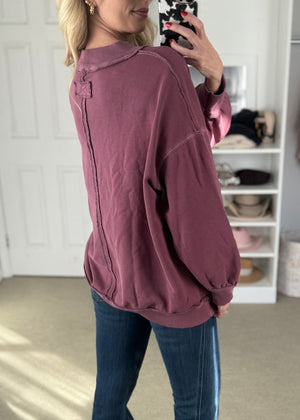 Hannah Pullover in Eggplant