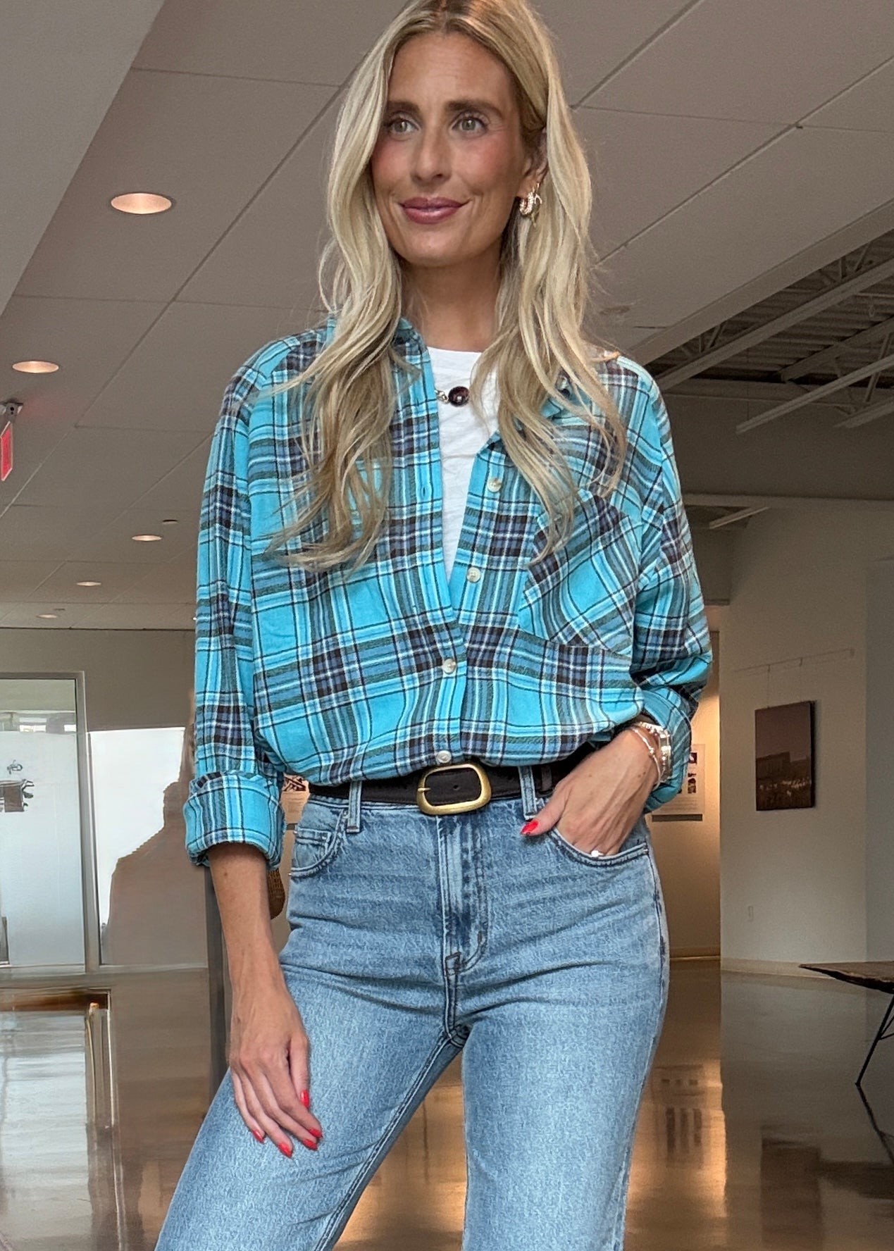 Dora Flannel Blue