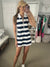 My A-Game Dress in Navy Stripes