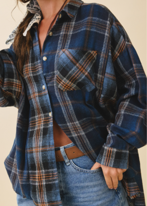 Chipper Flannel Navy