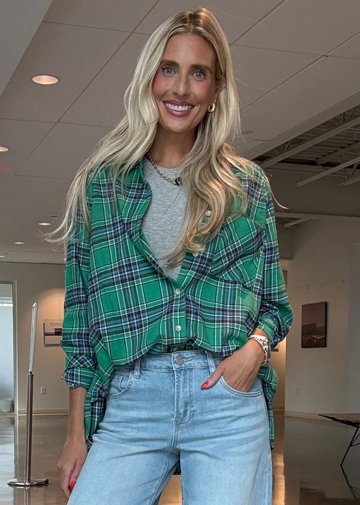 Dora Flannel Green