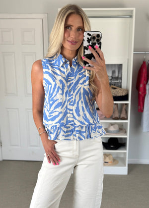 Blue Zebra Blouse