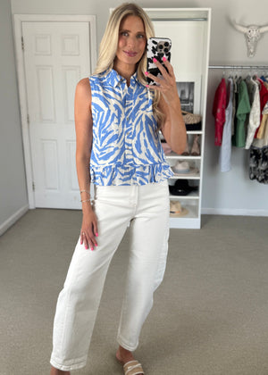 Blue Zebra Blouse