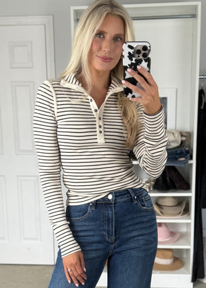 Harlow Henley Black/White