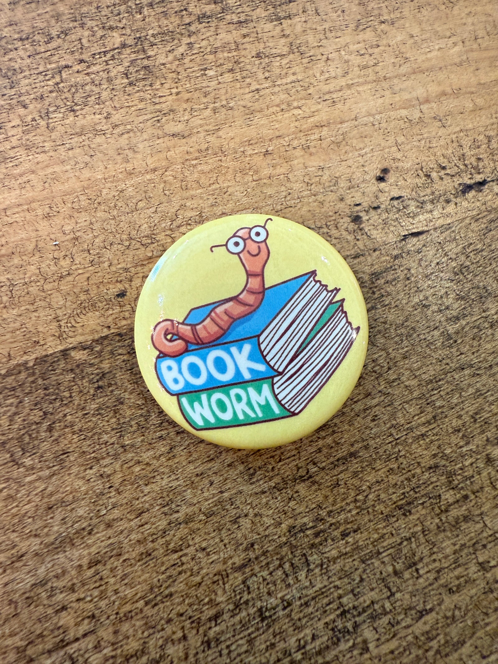 Book worm pin