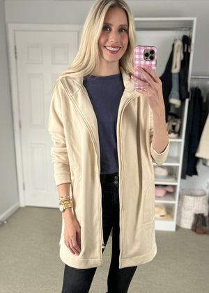 Finley Zip Cardigan Champagne