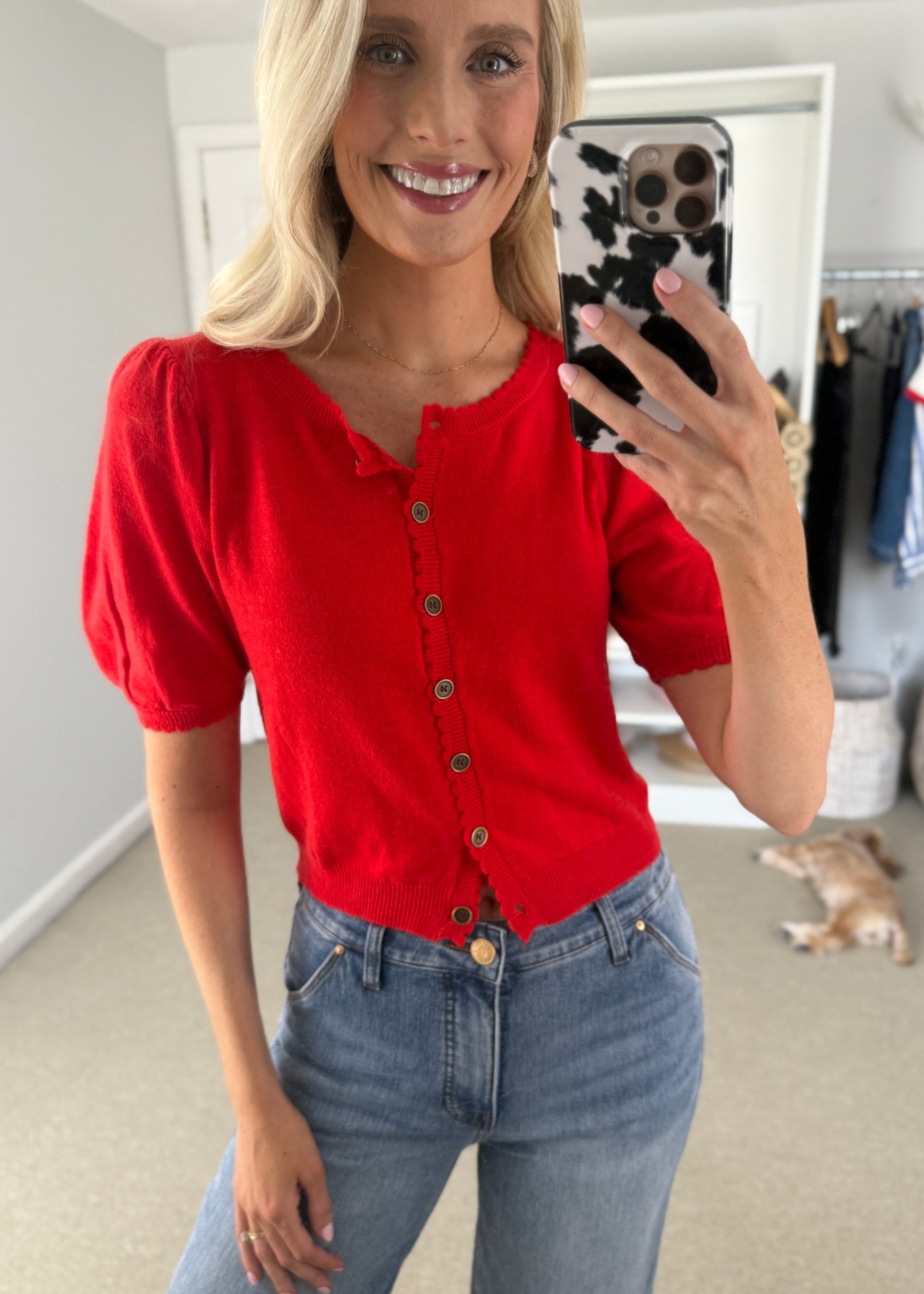 Andrea Cardigan Red