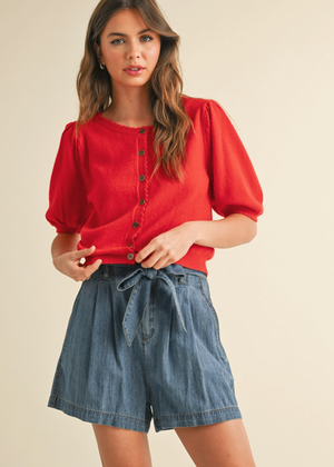 Andrea Cardigan Red