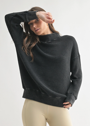 Charly Waffle Knit Black