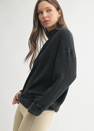 Charly Waffle Knit Black