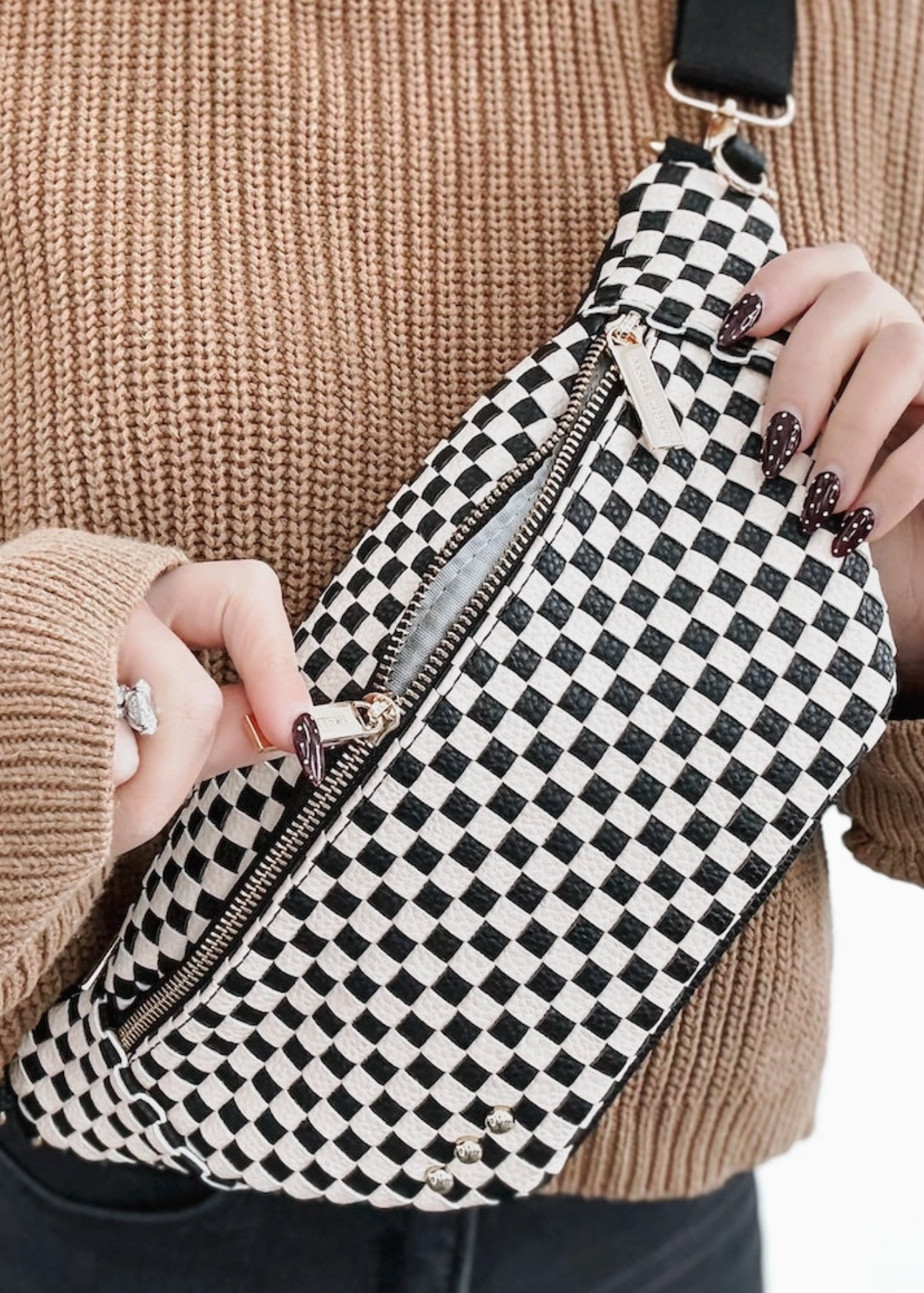 Easterly Bum Bag Checker Black