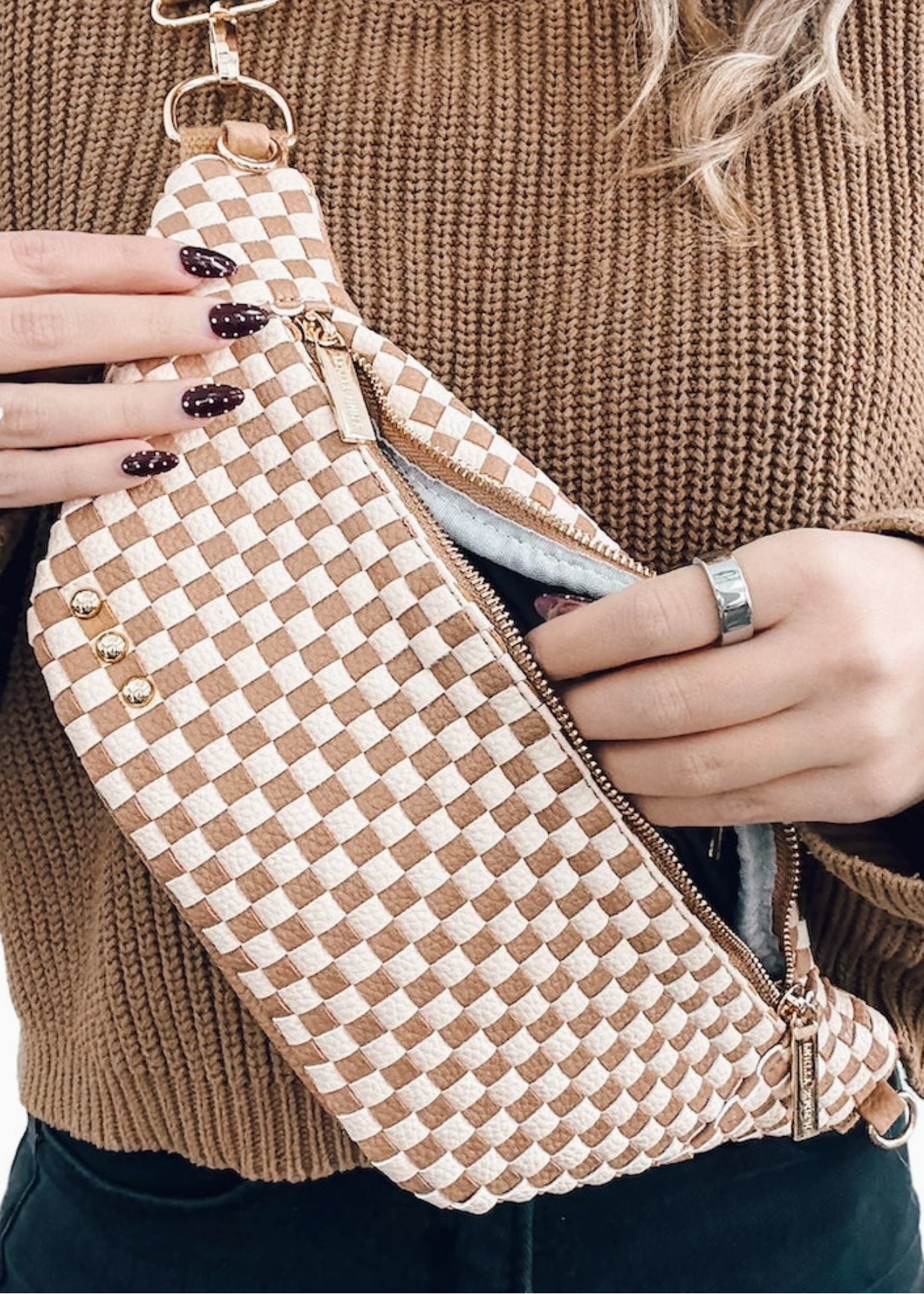 Easterly Bum Bag Checker Tan