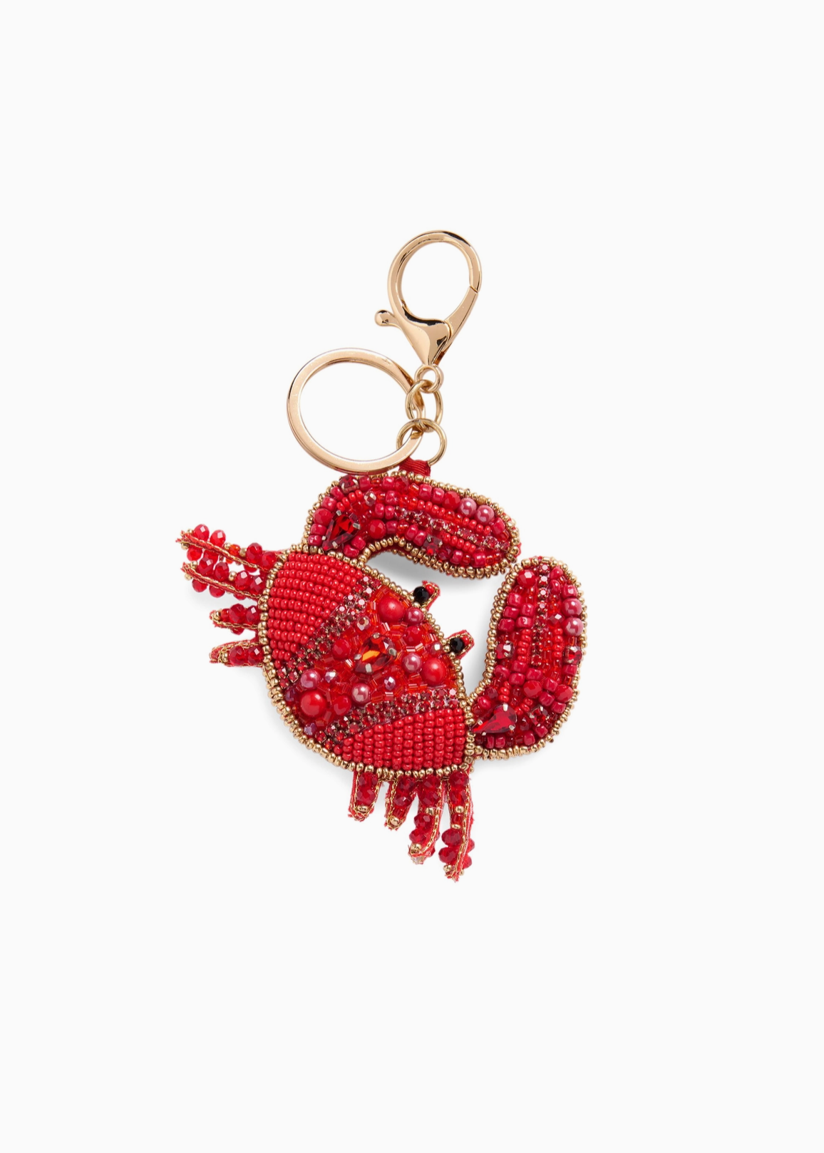Crab beaded bag charm