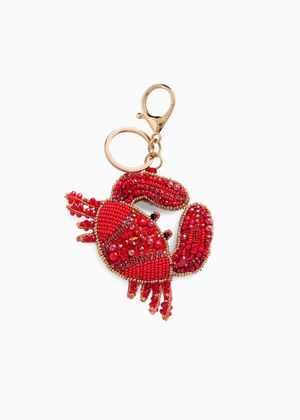 Crab beaded bag charm