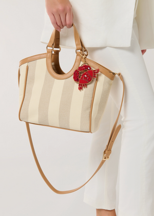 Crab beaded bag charm