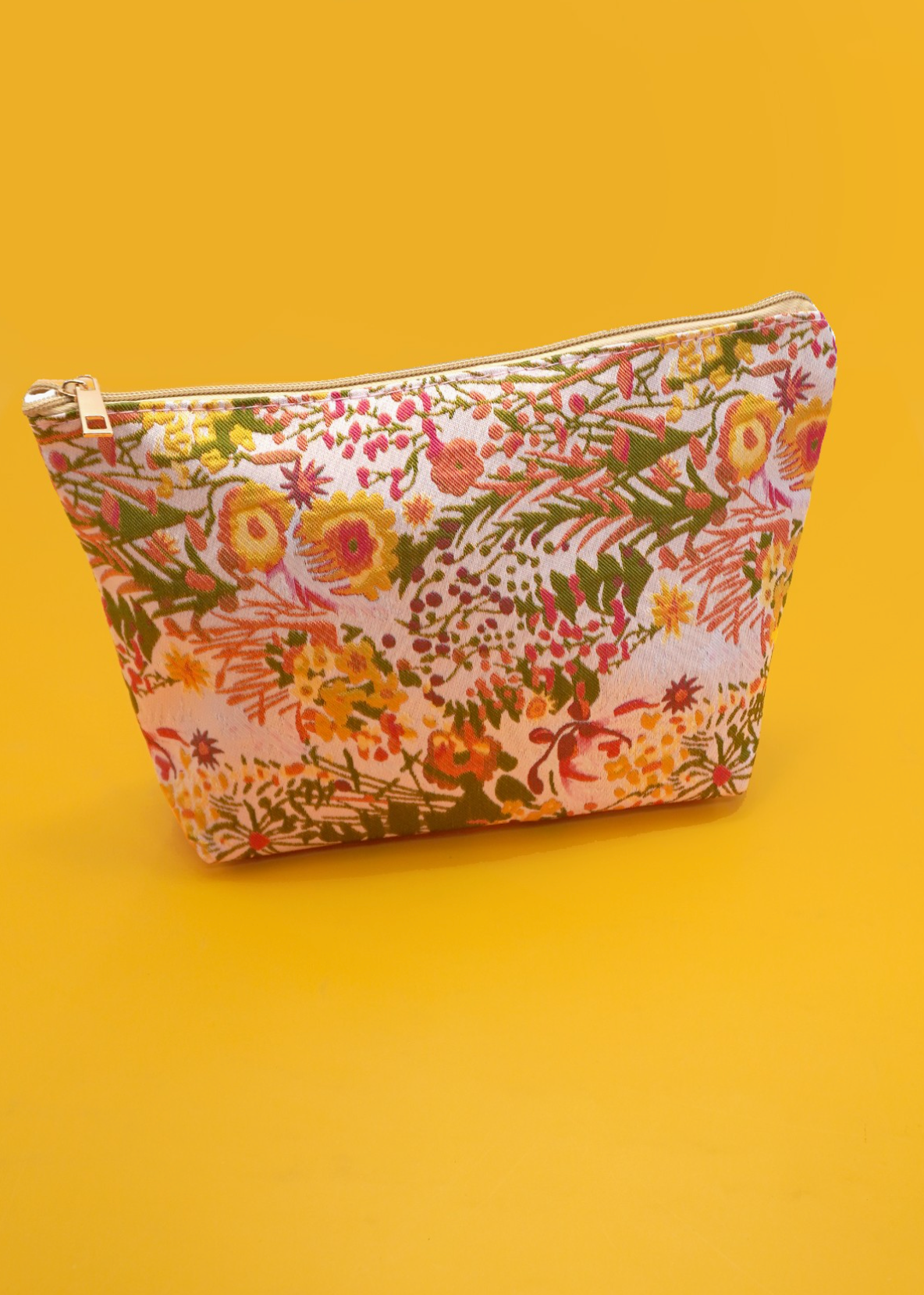 Pink floral pouch