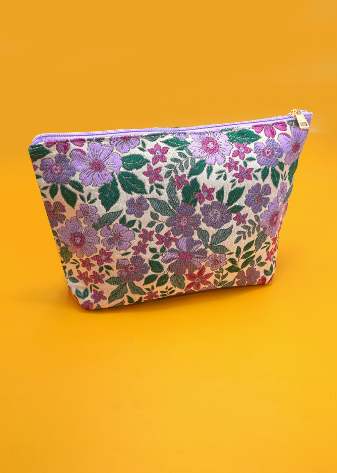 Purple floral pouch