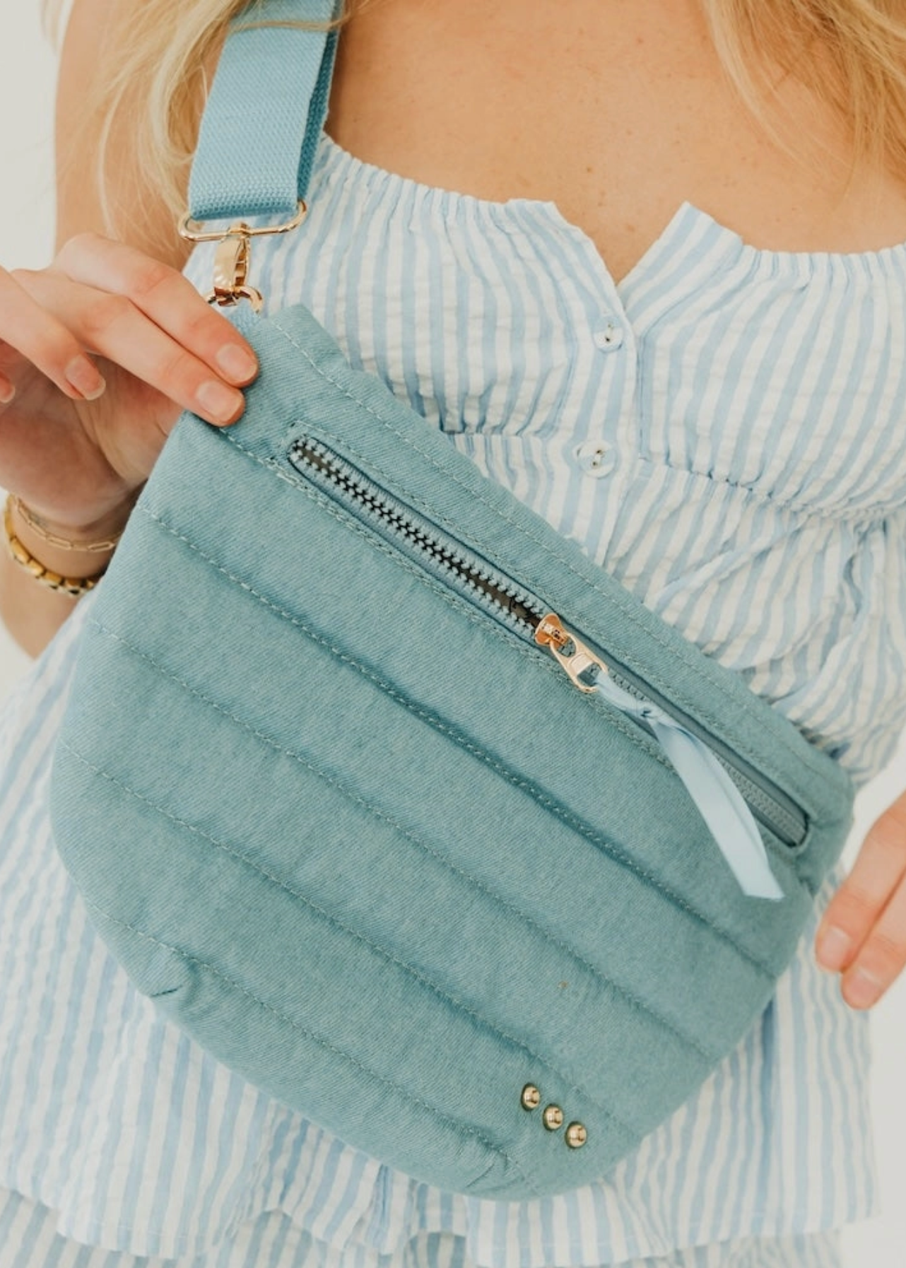 The Puff Crossbody Denim