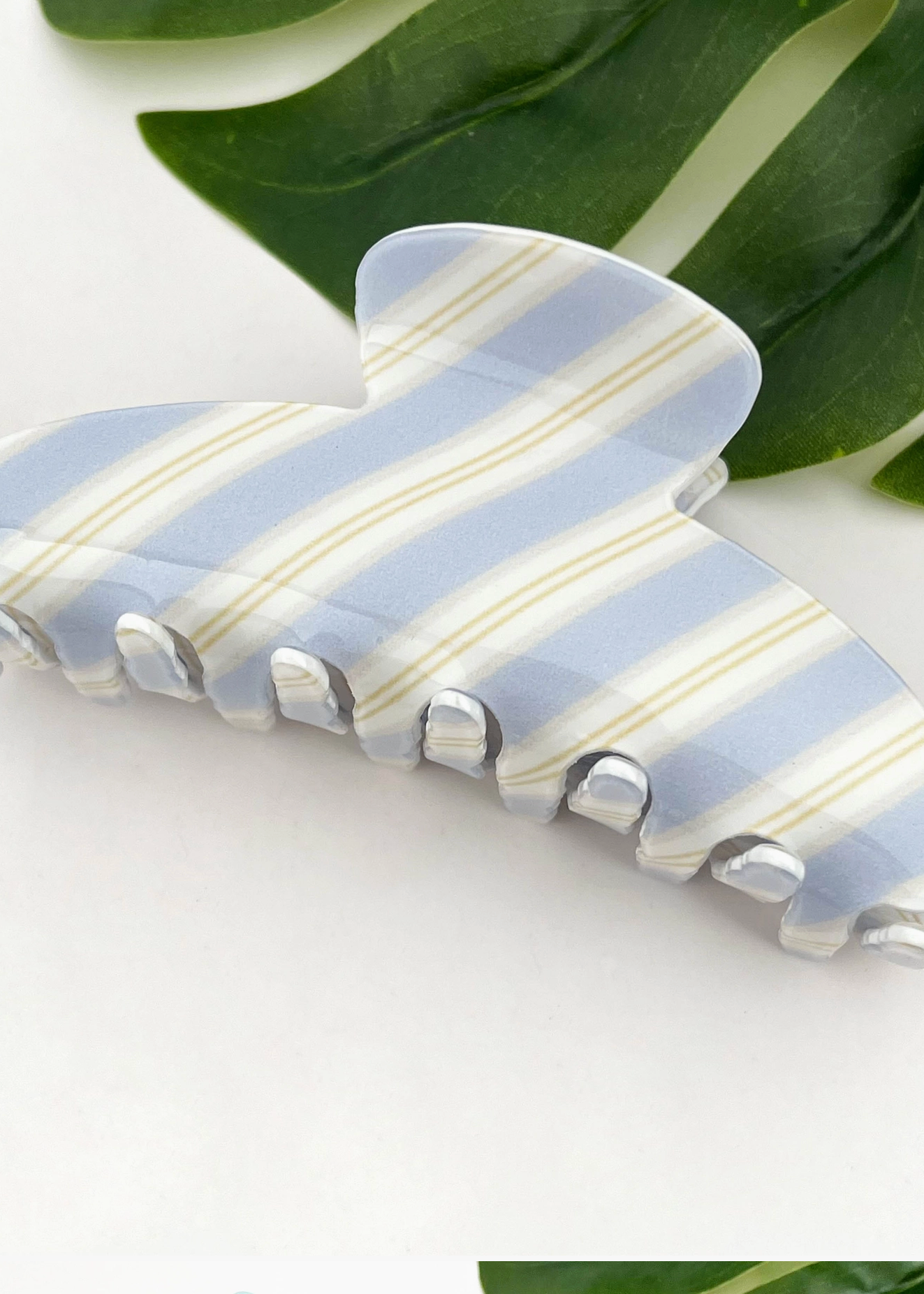 Stripey Claw Clip Purple