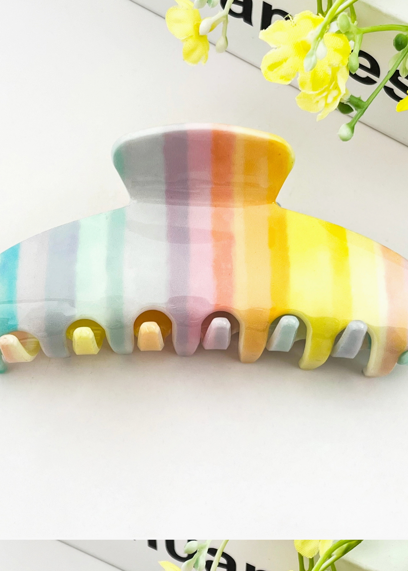 Stripey Claw Clip Pastels