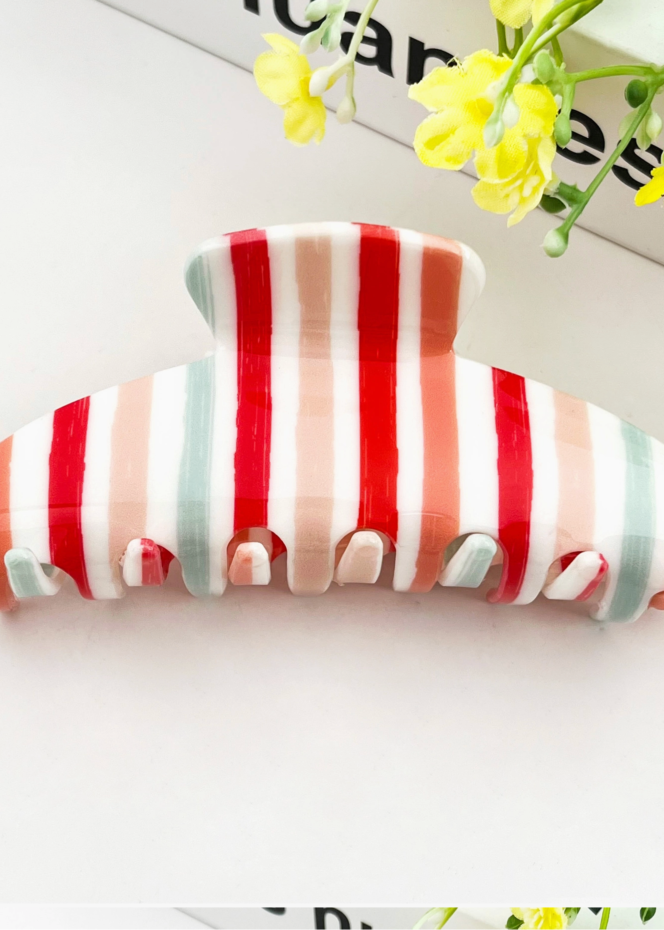 Stripey Claw Clip Reds