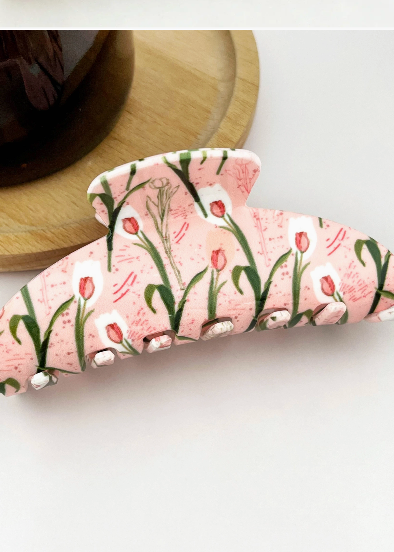 Pink Flower Claw Clip