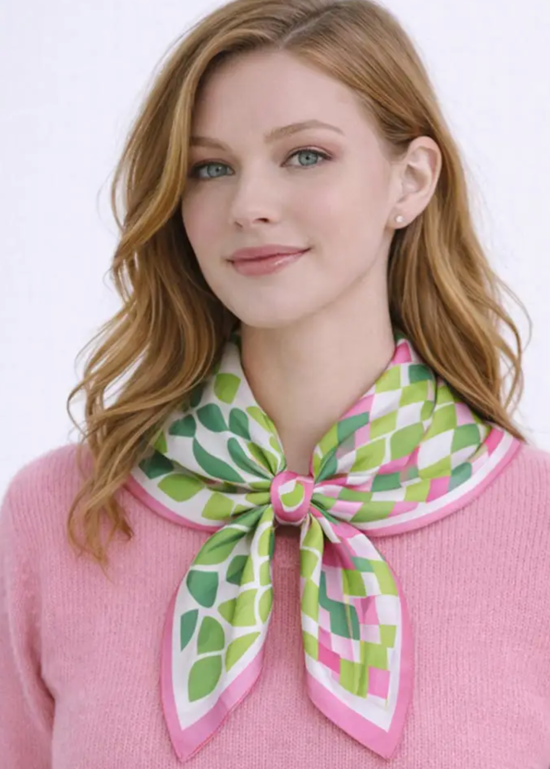 Lindy Scarf green pink modern