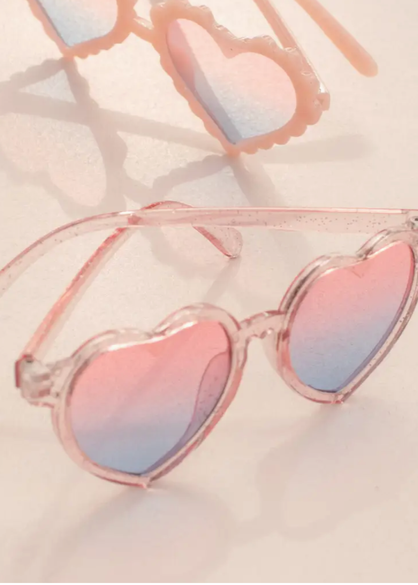 Glitter heart kids sunglasses