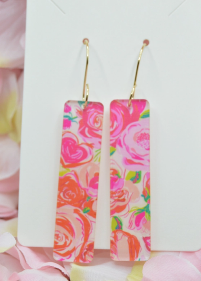 Swirly Rose  Earrings
