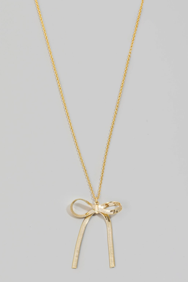 Herringbone Bow Necklace