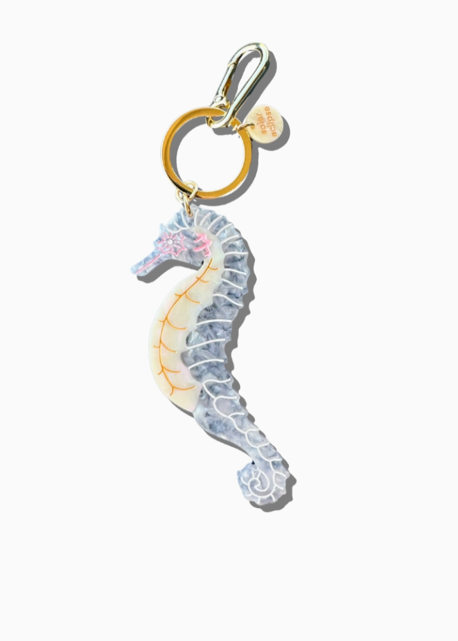 Sea Horse Keychain Blue