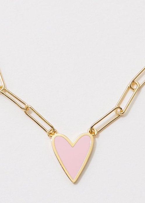 Heart Throb Necklace Pink