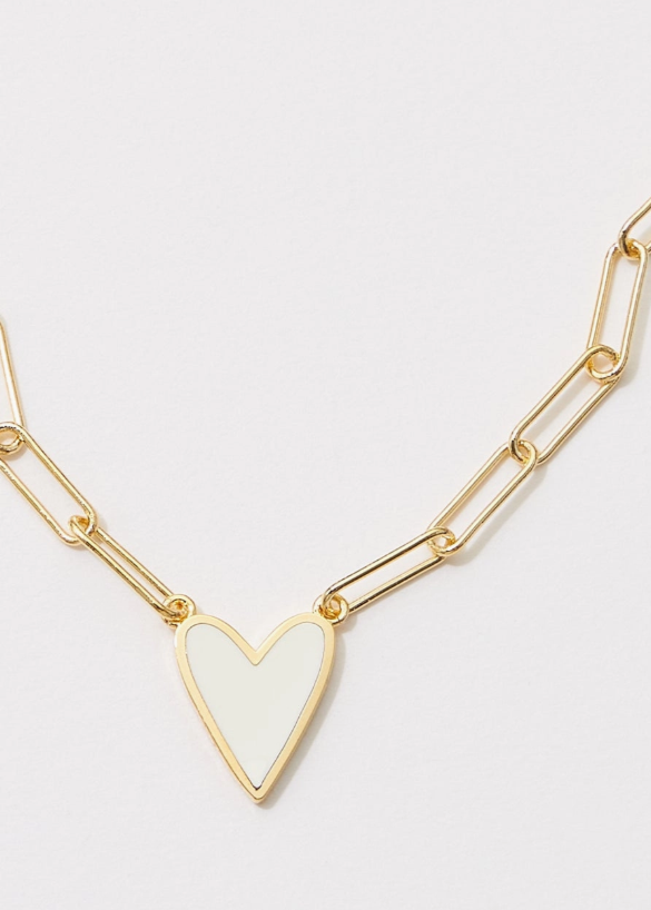 Heart Throb Necklace White