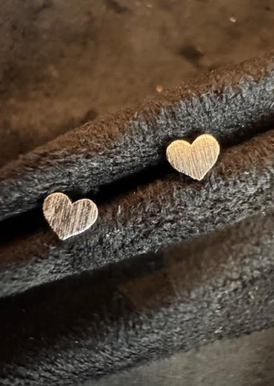 Heart Stud Earrings Silver
