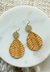 Basket Weave Earrings Mustard