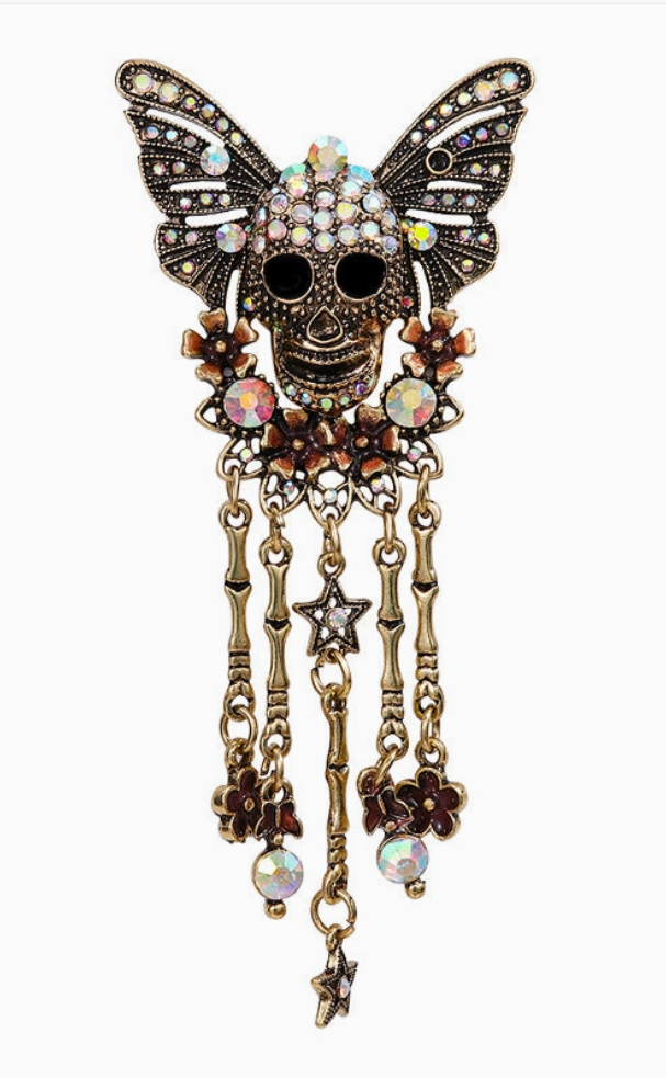 Winged Skull Brooch