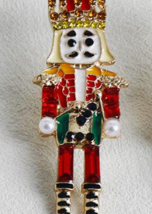 Nutcracker Brooch Red