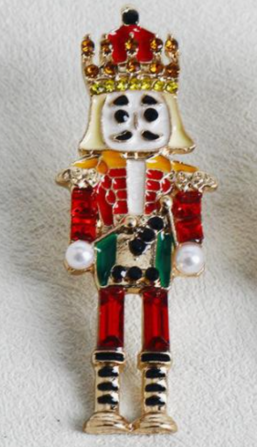 Nutcracker Brooch Red