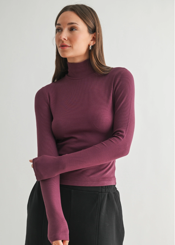 The Perfect Turtleneck Plum