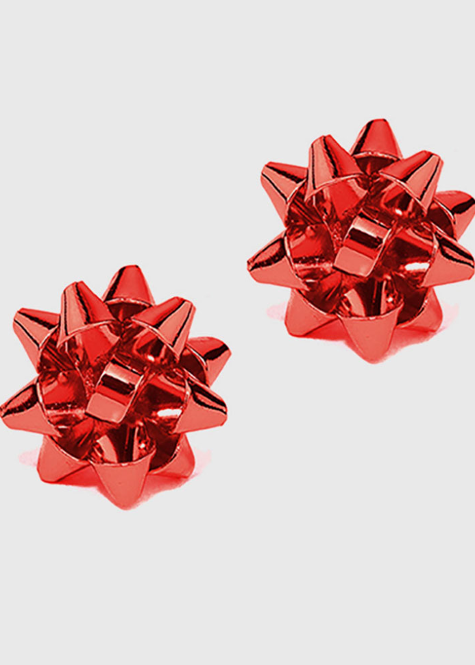 Little Bow Studs Red
