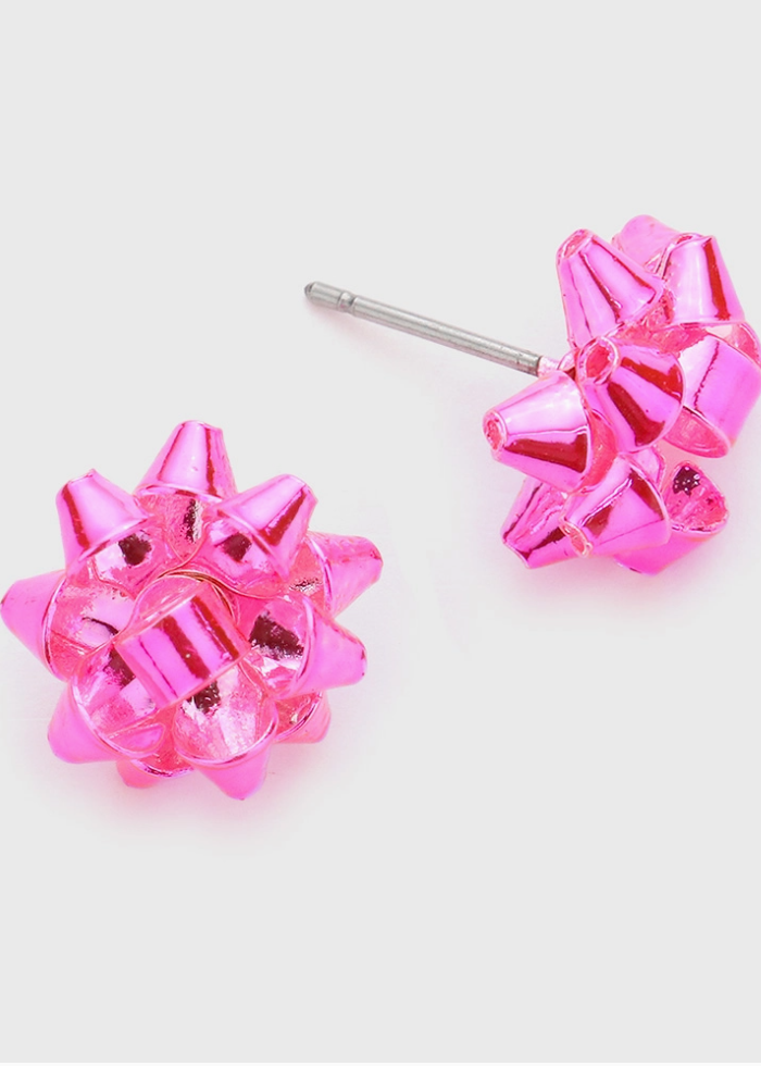 Little Bow Studs Pink