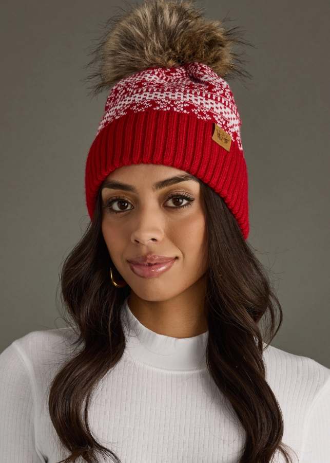 Snowflake Beanie Red