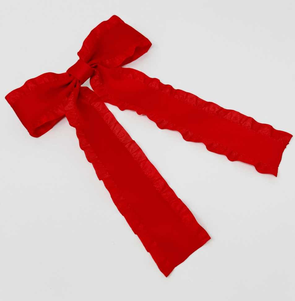 Wavy Hair Bow red