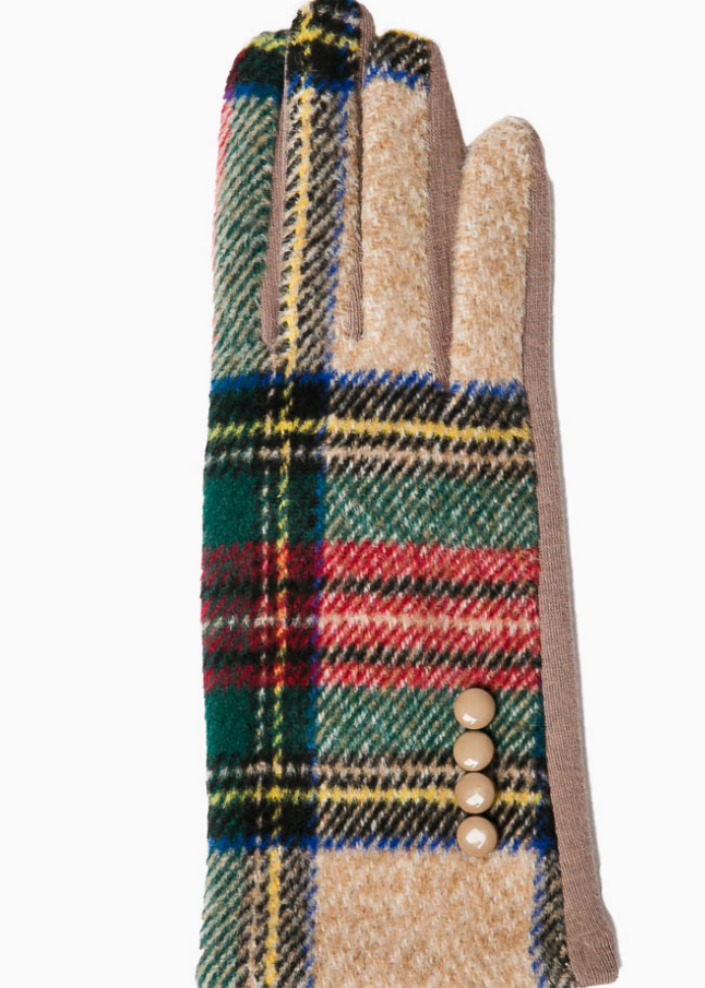 Tartan Glove Camel