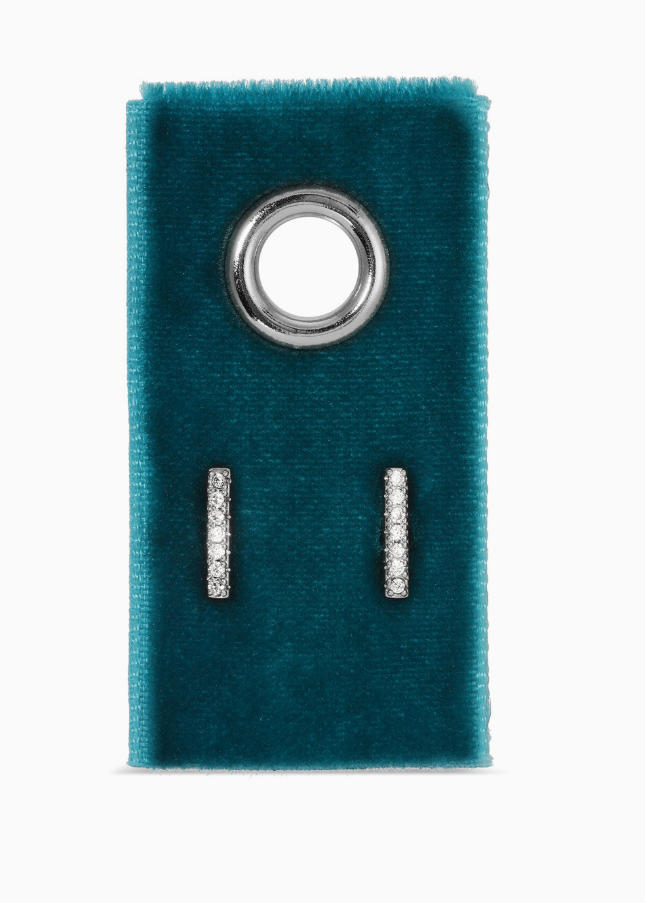 CZ Bar earrings silver